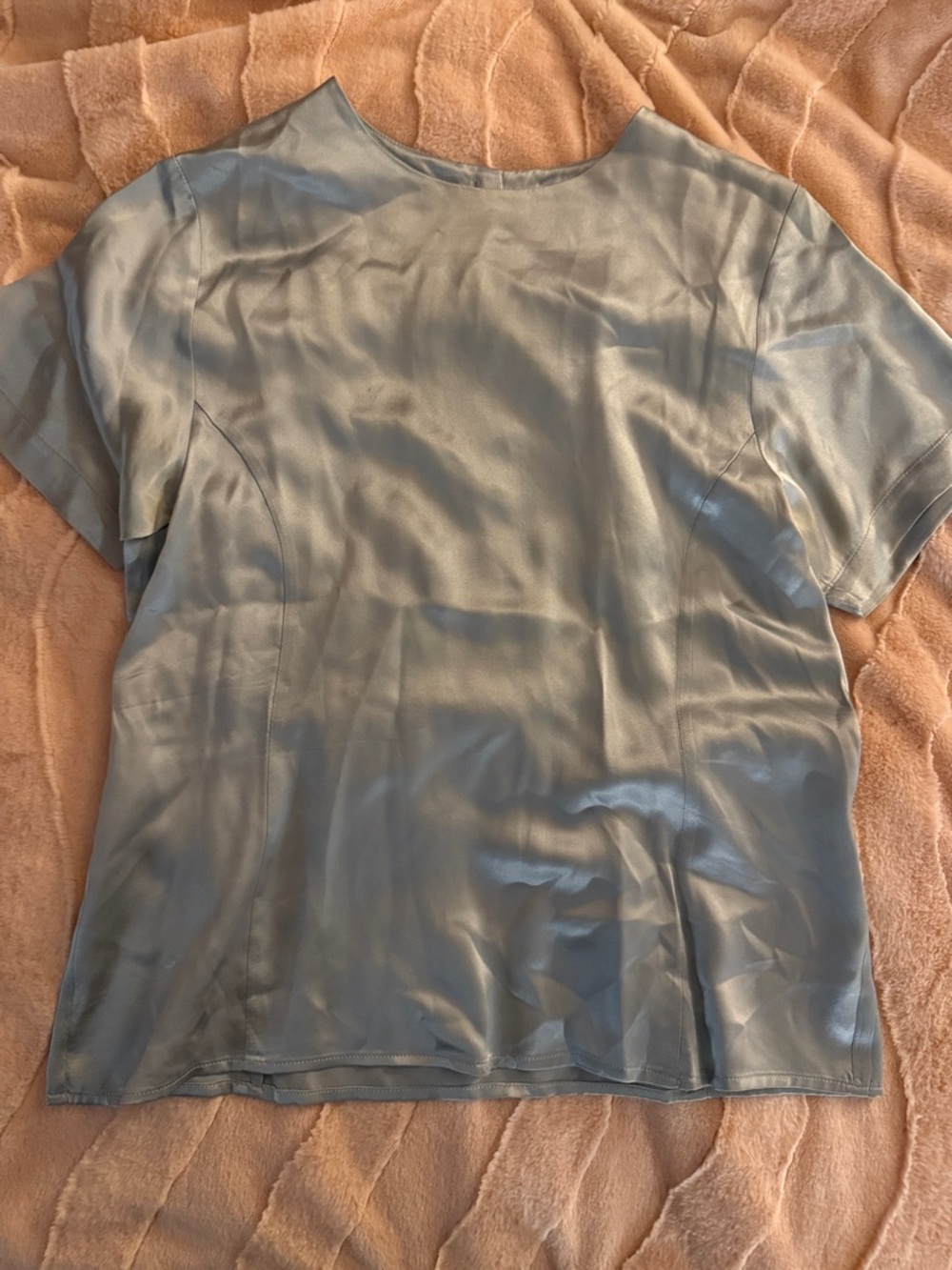 100% Silk Vintage Short-Sleeve Top